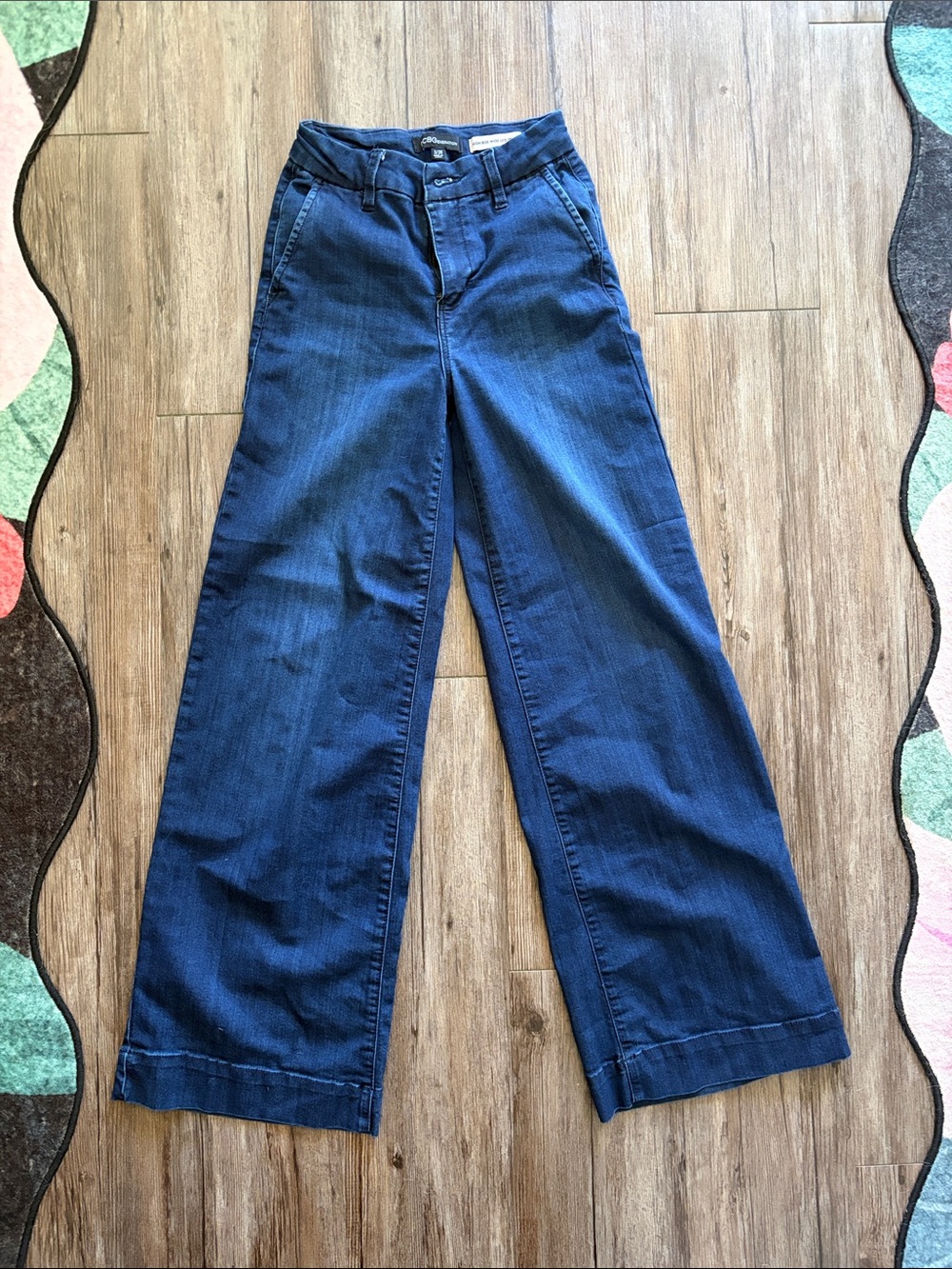 BCBGeneration High-Rise Wide Leg Indigo Jeans